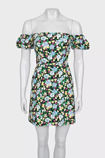 Floral print open top dress