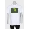 Men's white printed t-shirt