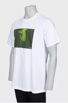 Men's white printed t-shirt