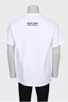 Men's white printed t-shirt