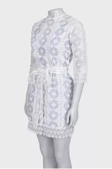 Transparent dress decorated with embroidery