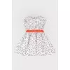 Floral print dress with red belt