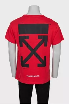 Men's red printed t-shirt
