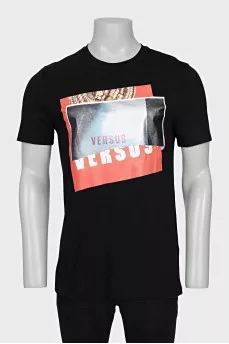Men's straight-cut printed t-shirt