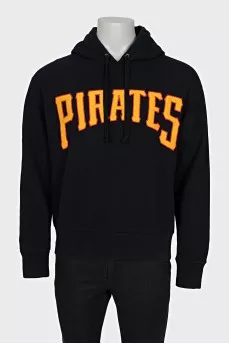 Men's black hoodie with print