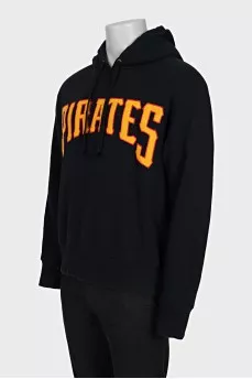 Men's black hoodie with print