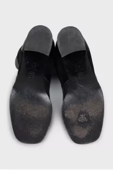 Black suede and leather boots