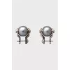 Silver earrings with beads and crystals