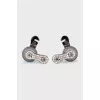 Silver earrings with beads and crystals