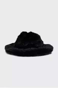 Black fur hat