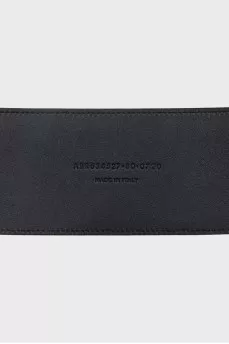 Leather and suede belt with a round buckle