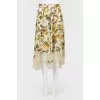 Military color skirt with lace