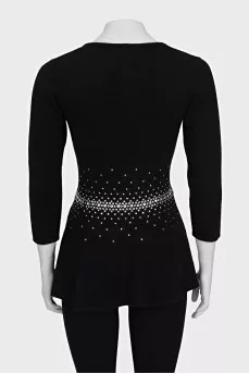 Cashmere sweater with rhinestones