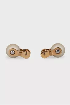 Gold earrings with imitation pearls