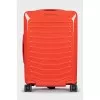 Red plastic suitcase