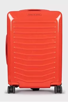 Red plastic suitcase