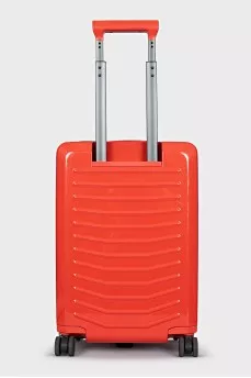 Red plastic suitcase