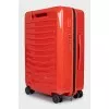 Red plastic suitcase