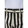 Black and white striped jeans