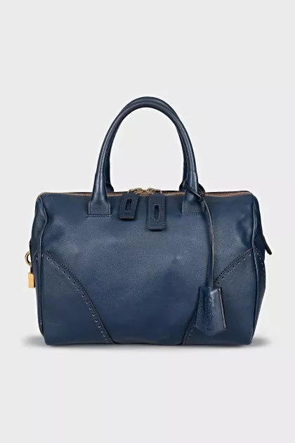 Leather tote bag with handles