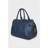 Leather tote bag with handles