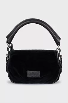 Velvet mini bag with logo