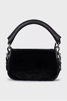 Velvet mini bag with logo