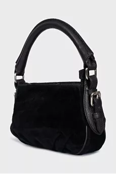 Velvet mini bag with logo