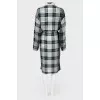 Khalat dress in a combined cage and an abstract print