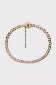 Metal belt with flower