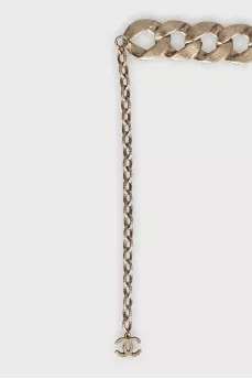 Metal belt with flower