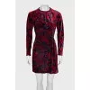 Velvet dress with floral print