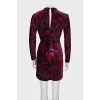 Velvet dress with floral print