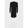 Knee-length wrap dress with deep neckline