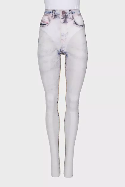 Printed tights with tag