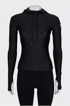 Long sleeve hooded shirt with tag