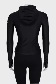 Long sleeve hooded shirt with tag