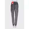 Tapered fit track pants with tag