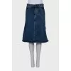 Denim fitted skirt
