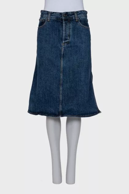 Denim fitted skirt