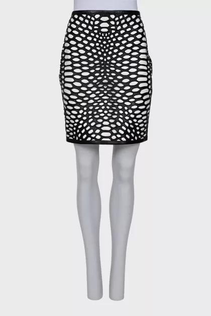 Leather skirt with perforations