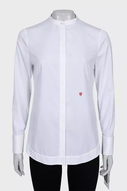 White shirt with embroidered logo