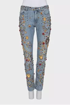 Джинси boyfriend fit з кристалами