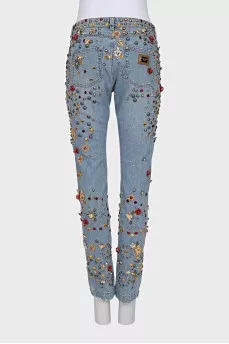 Джинси boyfriend fit з кристалами