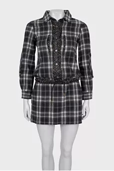 Checkered shirt dress