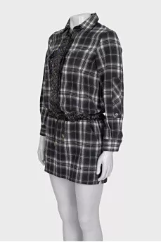 Checkered shirt dress