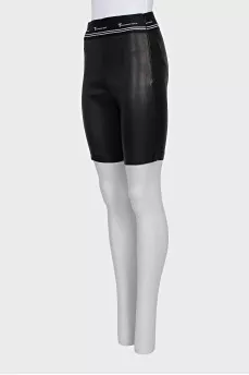 Skinny leather shorts