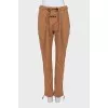 Brown drawstring trousers