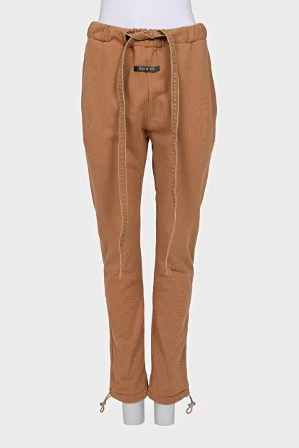 Brown drawstring trousers