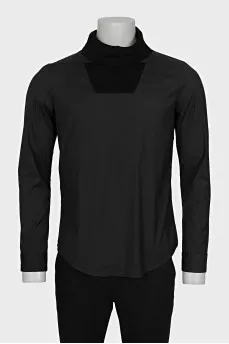 Men's black tight-fitting turtleneck